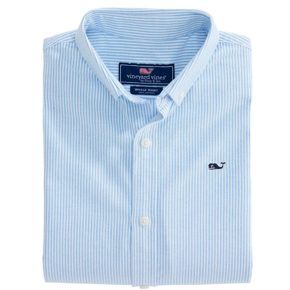 Vineyard Vines Boys Striped Oxford Whale Shirt